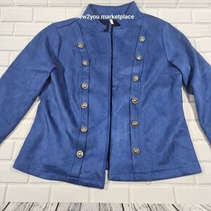 Women's Open Front Double Breasted Long Sleeve Jacket  petite size xxl